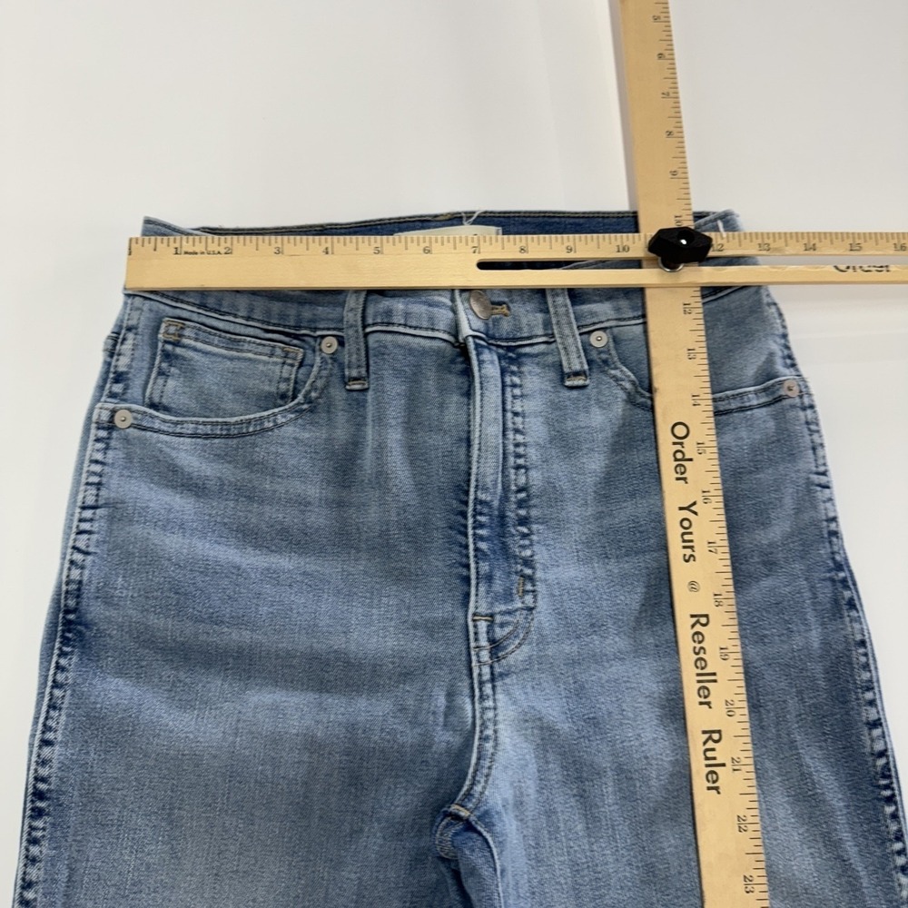 Madewell Jeans Womens 27 Blue Wheeler Wash 10 High Rise Skinny Denim Raw Hem - Picture 10 of 12